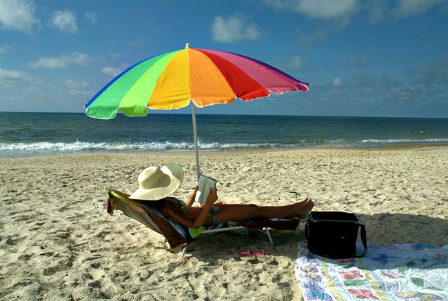 St. George Island sunbather on beach